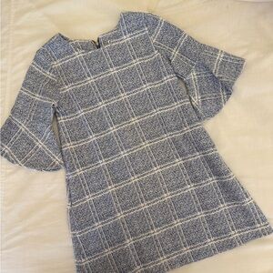 Blue and White Plaid Dress